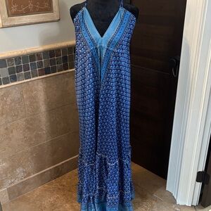 Blue Patterned Maxi Dress